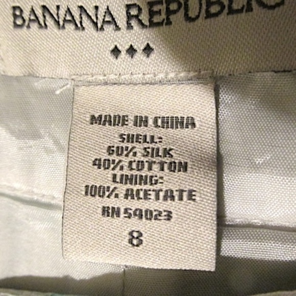 Banana Republic Aqua Silver Satin Floral Pencil Skirt, Size 8 - Picture 5 of 6